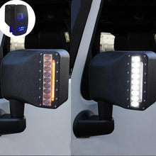 Load image into Gallery viewer, Crawler Clear Lens LED Side Mirror with White Spot Lights and Amber Turn Signal Lights
