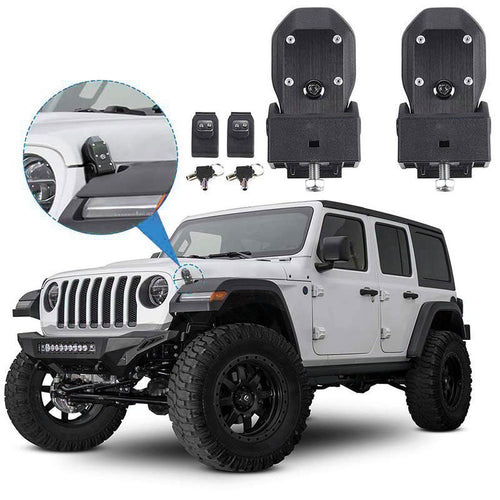 2018+ Jeep Wrangler JL Hood Lock Kit Anti-Theft