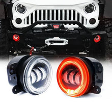 Load image into Gallery viewer,  4&quot; Adventure Series 60W CREE LED Fog Lights Halo Ring DRL for JK/JL/JT
