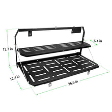 Load image into Gallery viewer, Crawlertec Double-Layer Rear Door Foldable Table Cargo Shelf Storage For 2018+ Jeep Wangler JL JLU
