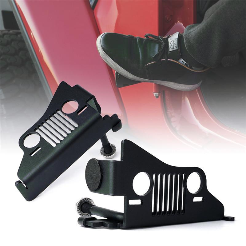 Crawlertec Front Foot Pegs with Jeep Face for 2018-Later Jeep Wrangler JL