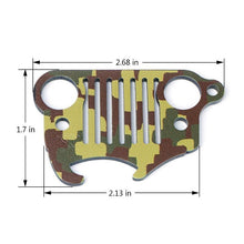 Load image into Gallery viewer, Crawlertec USA ONLY Green Camo Jeep Wrangler Keychain Bottle Opener
