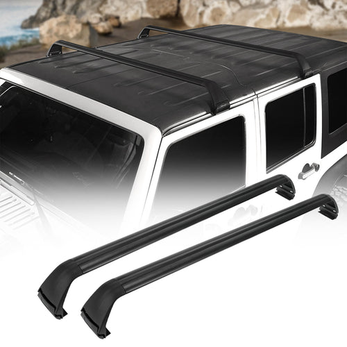 Crawlertec HardTop Roof Rack Cross Bars Kayak Luggage Cargo Carriers For 2007-2021 Jeep Wrangler JK JL 4-Door