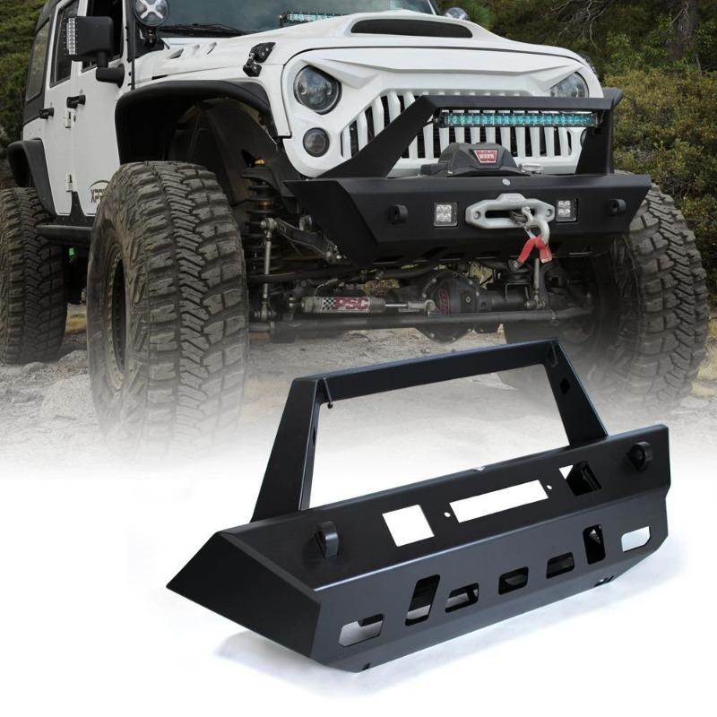 Crawlertec Iguana Series Front Bumper w/ Winch Plate For 07-18 Jeep Wrangler JK JKU