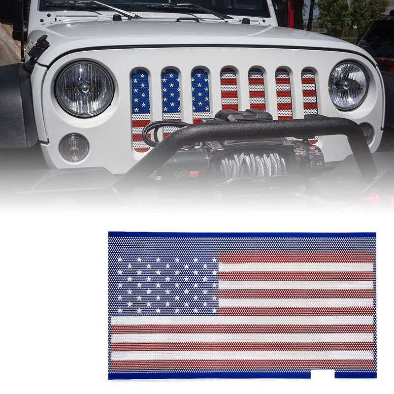 Jeep Grill Mesh Insert With USA Flag