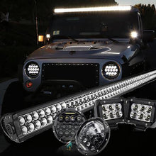 Load image into Gallery viewer, Crawlertec Jeep JK - All in Package 52&#39;&#39; Light Bar &amp; LED CREE Headlights &amp; 2 Pods and All Bracket
