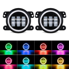 Load image into Gallery viewer, Bluetooth 4&quot; CREE LED Fog Lights with RGB Halo Angle Eye For Jeep JK/JL/JT
