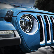 Load image into Gallery viewer, Crawlertec 9 Inch Black Steel Headlight Guards For 2018+ Jeep Wrangler JL &amp; Gladiator JT
