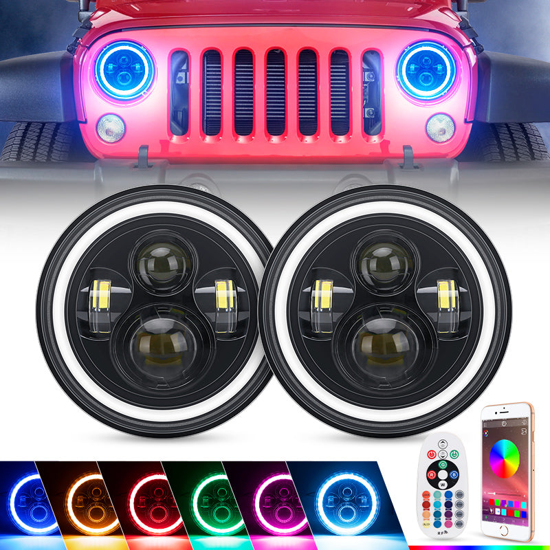 Jeep Wrangler App Remote RGB LED Headlights