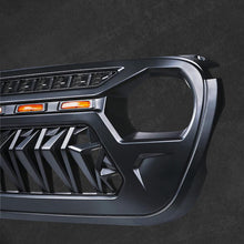 Load image into Gallery viewer, Jeep Wrangler JL JT Black Shark Grille with Amber LED Running Lights
