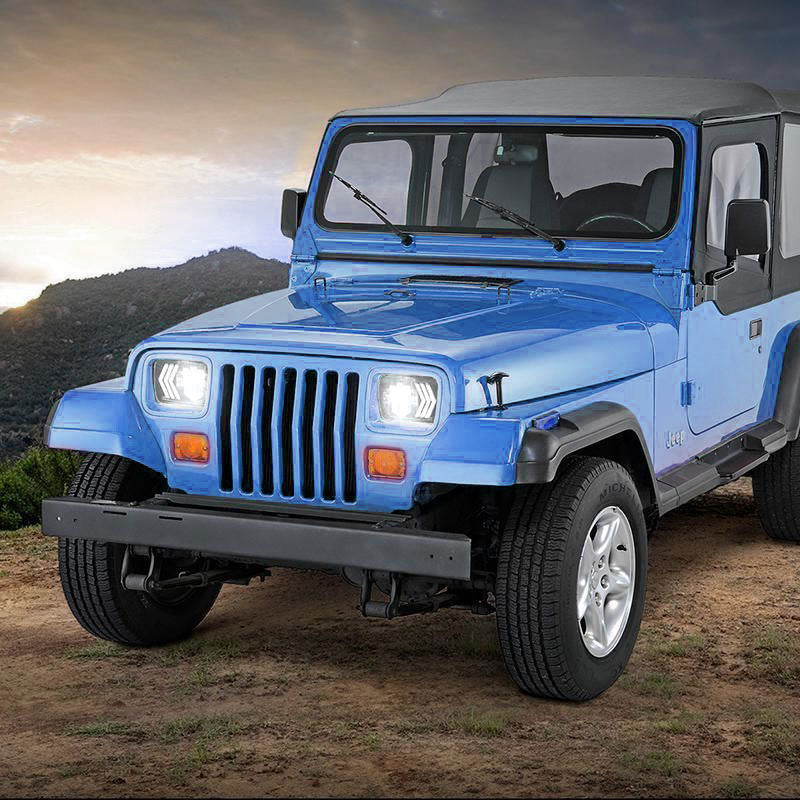 Jeep square headlights deals
