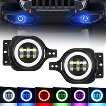 Load image into Gallery viewer, 4&quot; LED RGB Halo Fog Light for For 2018+ Jeep Wrangler JL Sport/Sport S And Gladiator JT Sport/Sport S
