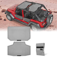 Load image into Gallery viewer, Crawlertec Top Mesh Sun Shade For 2007-2018 Jeep Wrangler JKU 4 Door
