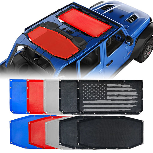 Crawlertec Top Mesh Sun Shade For 2018+ Jeep Wrangler JLU 4 Door
