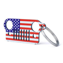 Load image into Gallery viewer, U.S. Flag Jeep Wrangler JK Keychain
