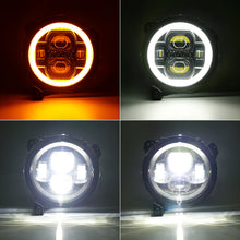 Load image into Gallery viewer, Crawlertec Newest 9&quot; Halo LED Headlights With White DRL &amp; Amber Turn Signals For 2018+ Jeep Wrangler JL And Jeep Gladiator JT
